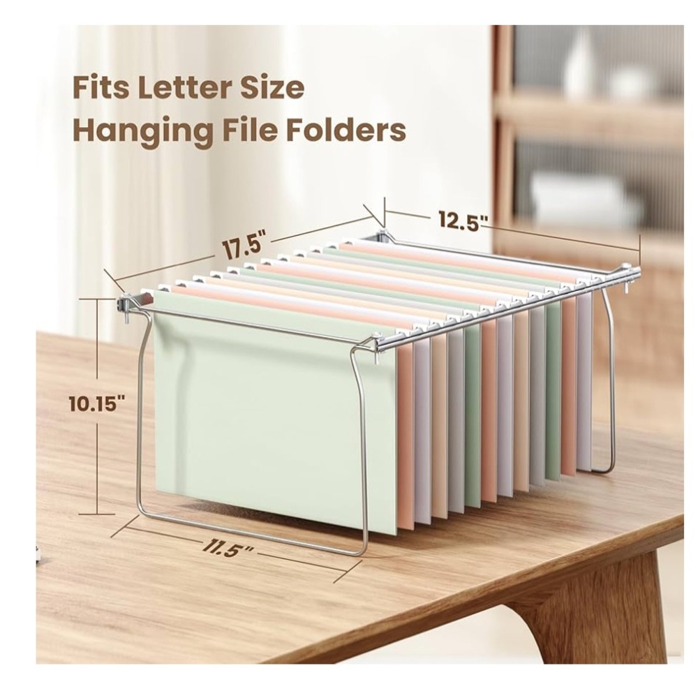 Metal File Organizer with Multicolor Folders Set of 2 - Picture 3 of 4